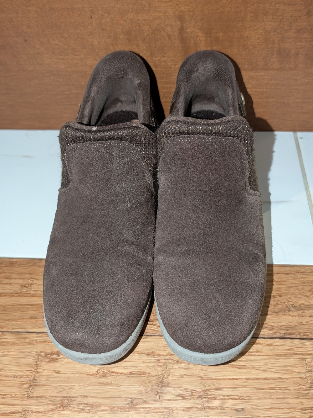 Martha Stewart For Skechers Slip-in Chocolate Wedge Platforms In Beautiful Suede